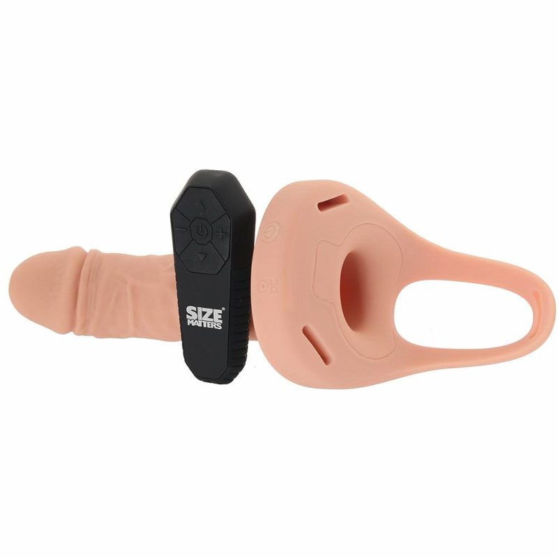 Sexual Wellness | Size Matters 2 Inch Vibrating Penis Sheath In Light Dildos Beige