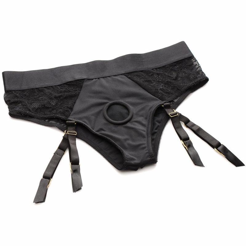 Sexual Wellness | Strap U Laced Seductress Crotchless Panty Harness In L/Xl Dildos Dildos