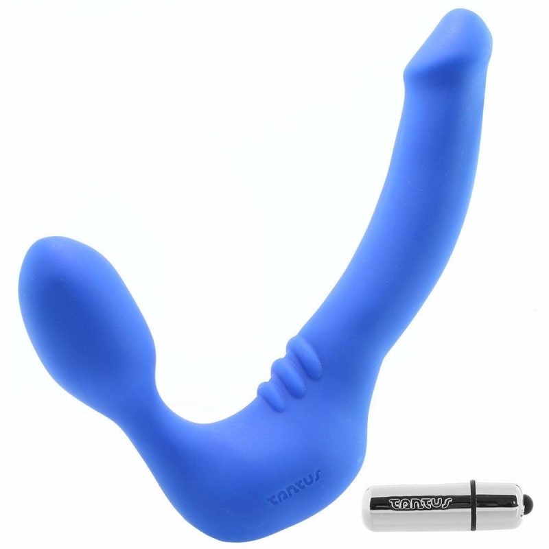 Sexual Wellness | Strapless Slim Silicone Double Dildo In Blue Dildos Dildos