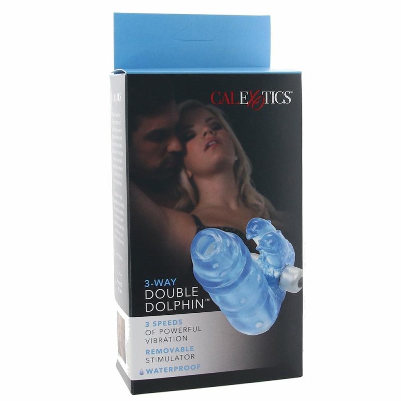 Vibrators | 3 Way Double Dolphin Vibrating Enhancer Vibrators CalExotics