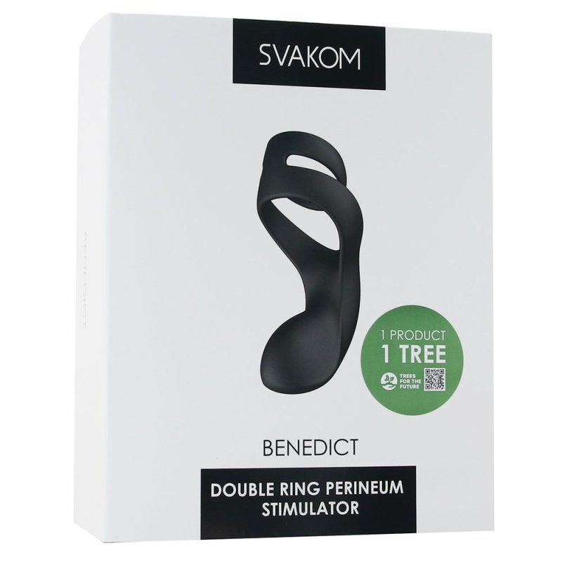 Vibrators | Benedict Double Ring Perineum Stimulator Bondage Black