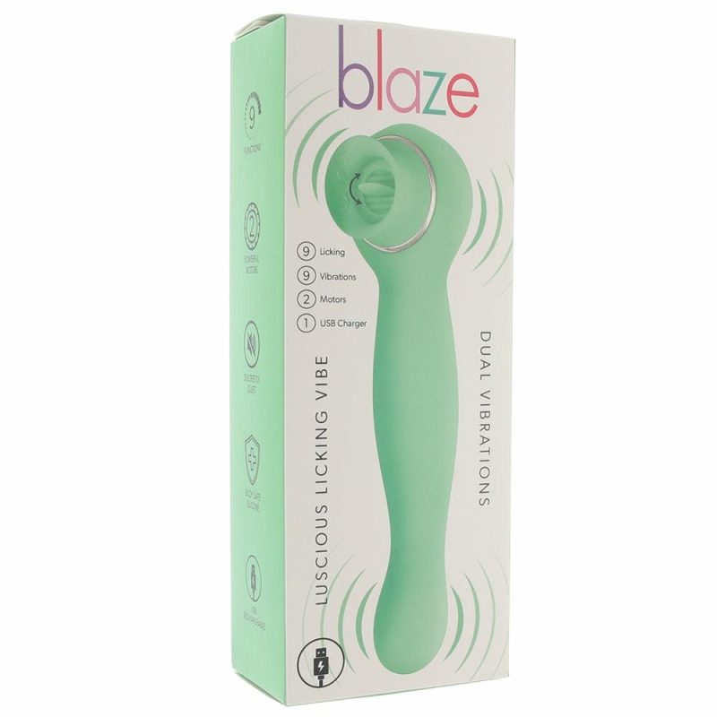 Vibrators | Blaze Luscious Licking Dual Vibe Vibrators Green