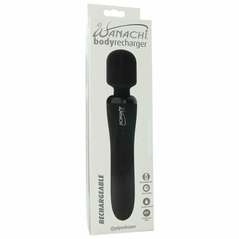 Vibrators | Body Recharger Silicone Massager In Black Vibrators Black