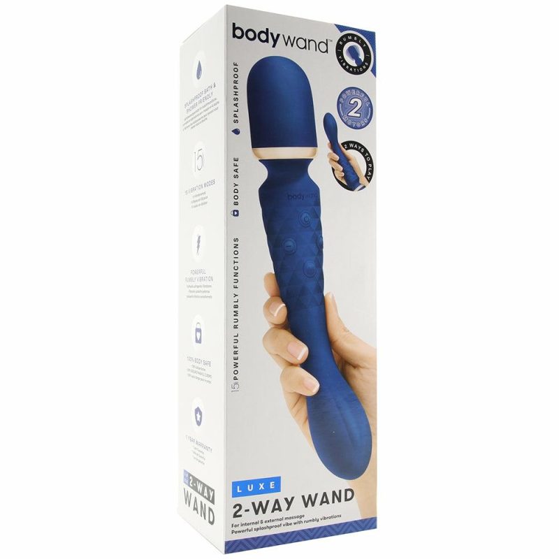 Vibrators | Bodywand Luxe 2-Way Wand In Blue Vibrators Blue