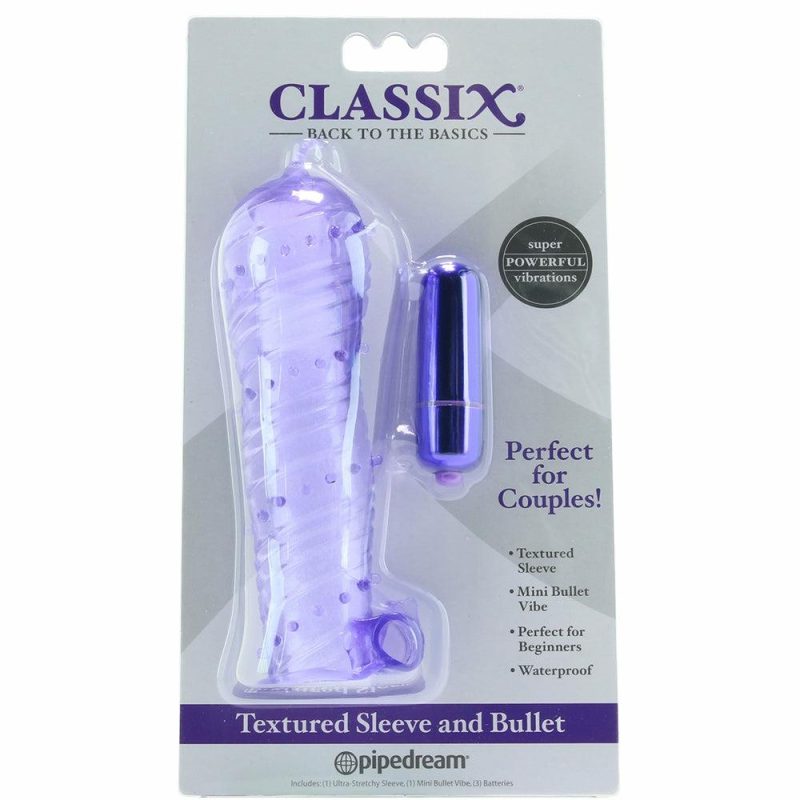 Vibrators | Classix Textured Sleeve And Bullet In Purple Vibrators Pipedream