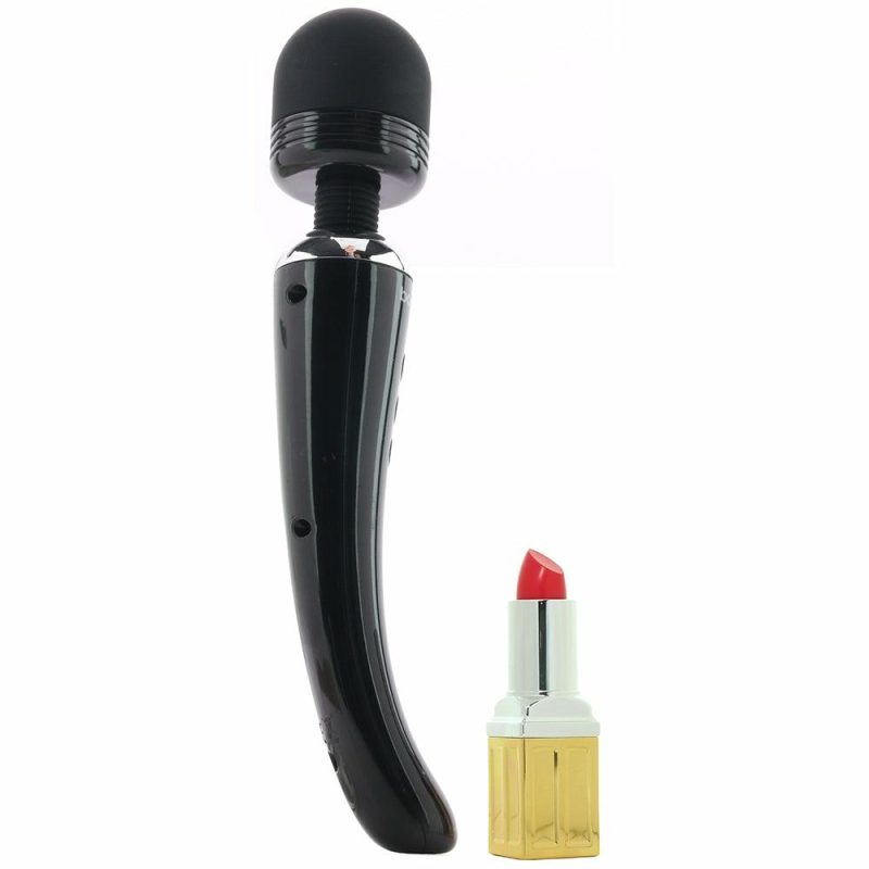 Vibrators | Curve Rechargeable Massage Wand In Black Vibrators Black