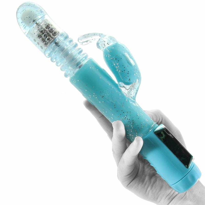 Vibrators | Dazzle Xtreme Thruster Rabbit Vibe In Teal Vibrators Blue, Teal