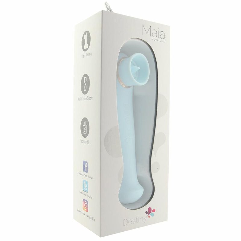 Vibrators | Destiny Sucking, Flickering And Vibrating Massager In Blue Vibrators Blue