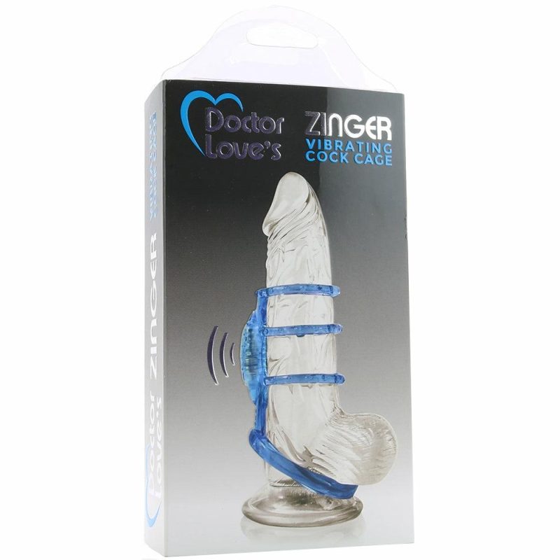 Vibrators | Dr. Love’s Zinger Vibrating Cock Cage In Blue Bondage Bondage