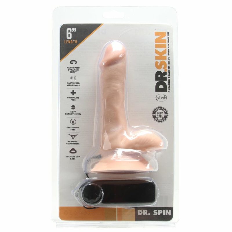 Vibrators | Dr. Spin 6 Inch Gyrating Realistic Dildo In Vanilla Dildos Blush