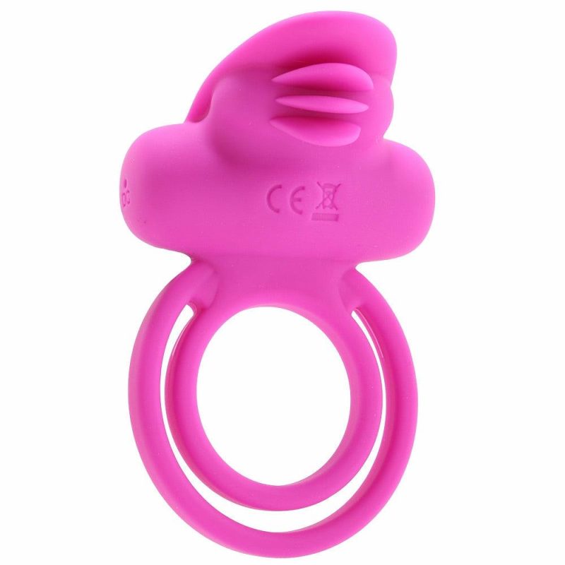 Vibrators | Dual Clit Flicker Vibrating Cock Ring In Pink Vibrators CalExotics