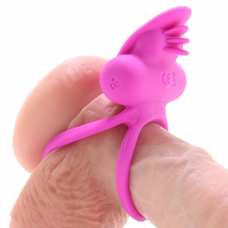 Vibrators | Dual Clit Flicker Vibrating Cock Ring In Pink Vibrators CalExotics