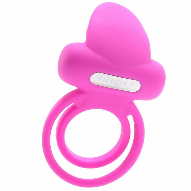 Vibrators | Dual Clit Flicker Vibrating Cock Ring In Pink Vibrators CalExotics