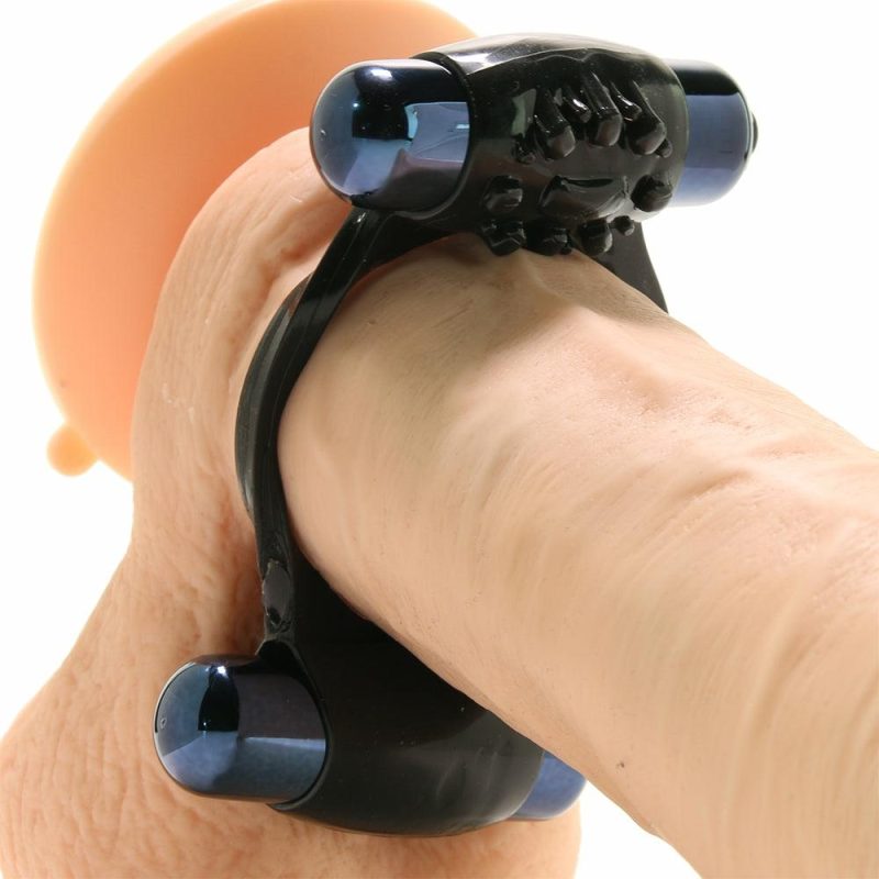 Vibrators | Duo-Vibrating Super Ring In Black Vibrators Pipedream