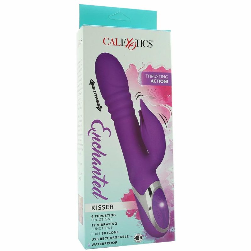 Vibrators | Enchanted Kisser Thrusting Rabbit Vibe In Purple Vibrators CalExotics