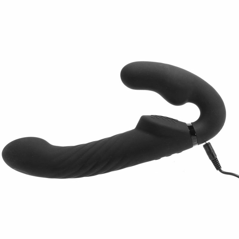 Vibrators | Ergo-Fit Twist Inflatable Vibrating Strapless Strap-On Dildos Black