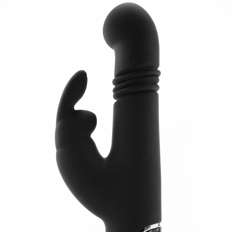 Vibrators | Greedy Girl Thrusting G-Spot Rabbit Vibrator Vibrators Black