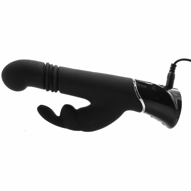 Vibrators | Greedy Girl Thrusting G-Spot Rabbit Vibrator Vibrators Black