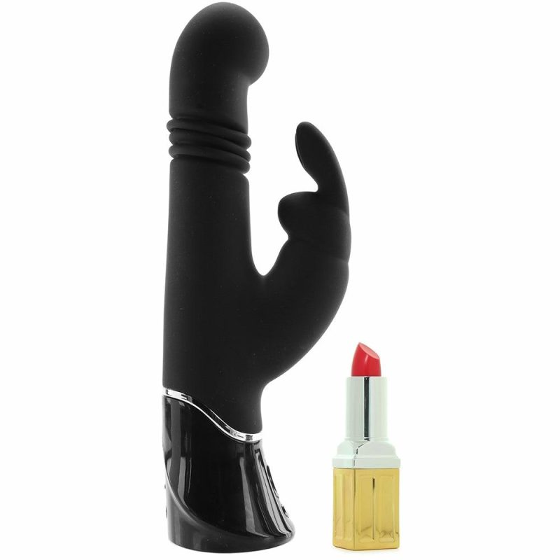 Vibrators | Greedy Girl Thrusting G-Spot Rabbit Vibrator Vibrators Black