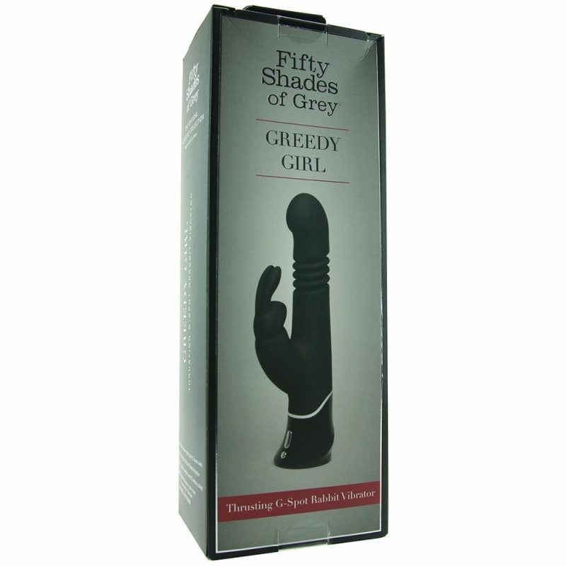 Vibrators | Greedy Girl Thrusting G-Spot Rabbit Vibrator Vibrators Black