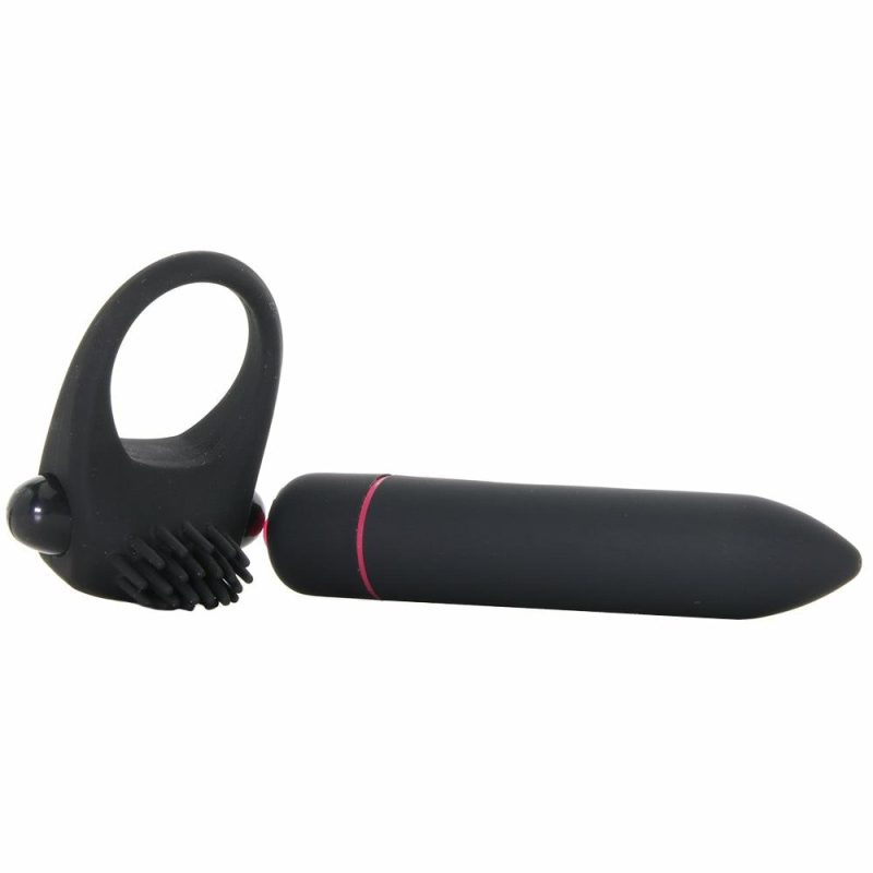 Vibrators | Intense 10 Function C-Ring & Bullet Vibe In Black Vibrators Black