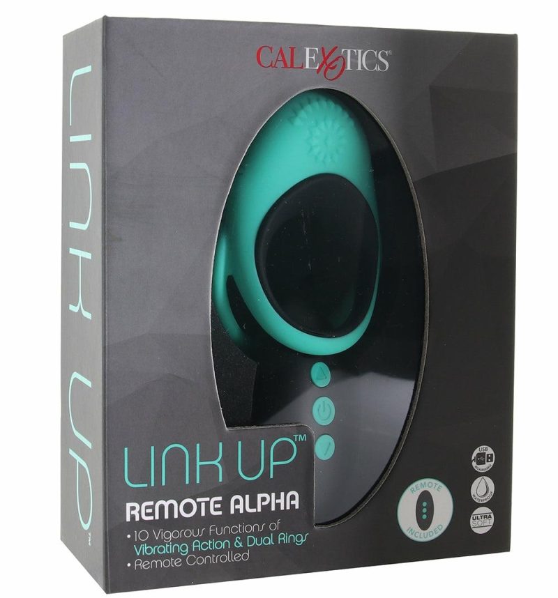 Vibrators | Link Up Remote Alpha Vibrating Dual Cock Ring Vibrators CalExotics