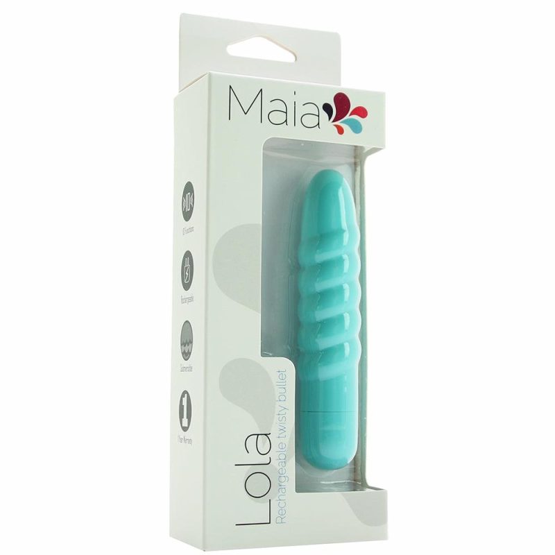 Vibrators | Lola Rechargeable Twisty Bullet Vibe In Teal Vibrators Maia