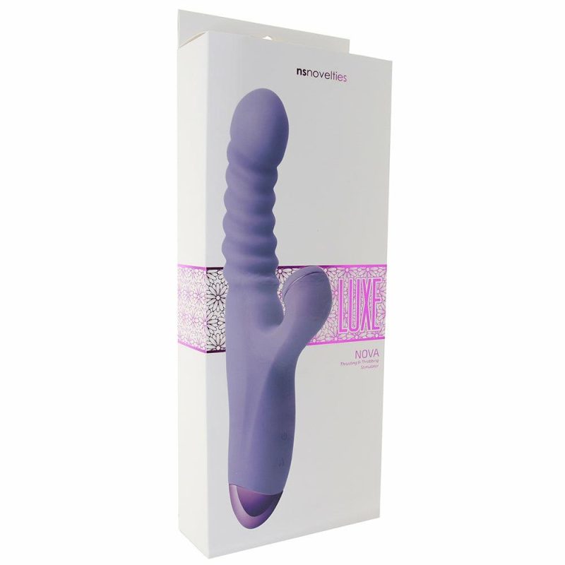 Vibrators | Luxe Nova Thrusting & Throbbing Rabbit Vibe In Purple Vibrators ns novelties