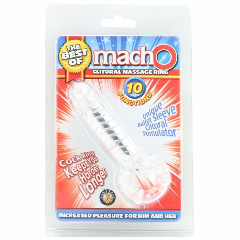 Vibrators | Macho Clitoral Massage Vibrating Cock Ring In Clear Vibrators Nasstoys