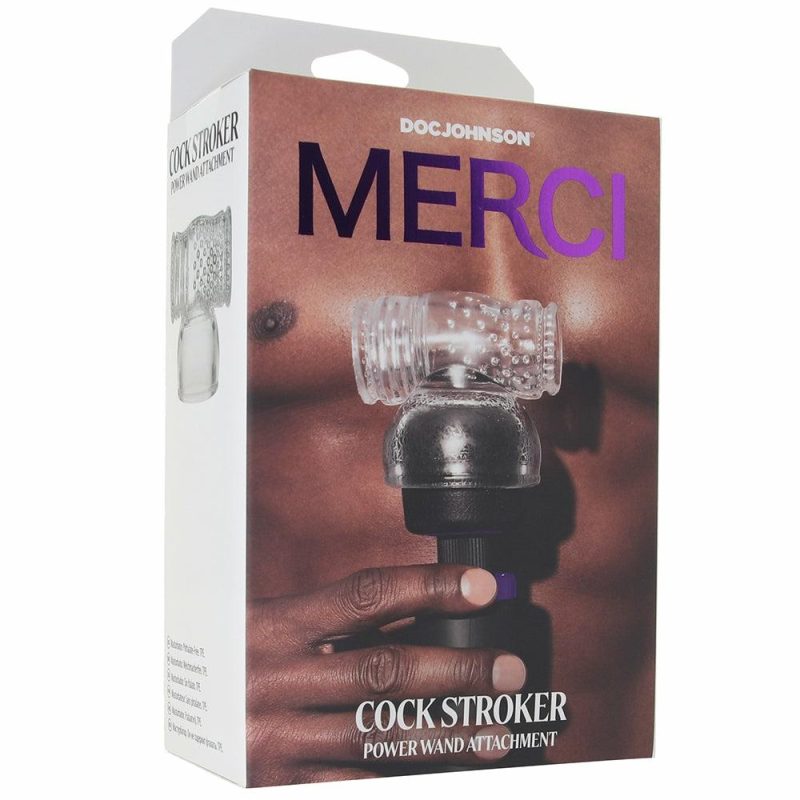 Vibrators | Merci Cock Stroker Wand Attachment Male Masturbators Clear