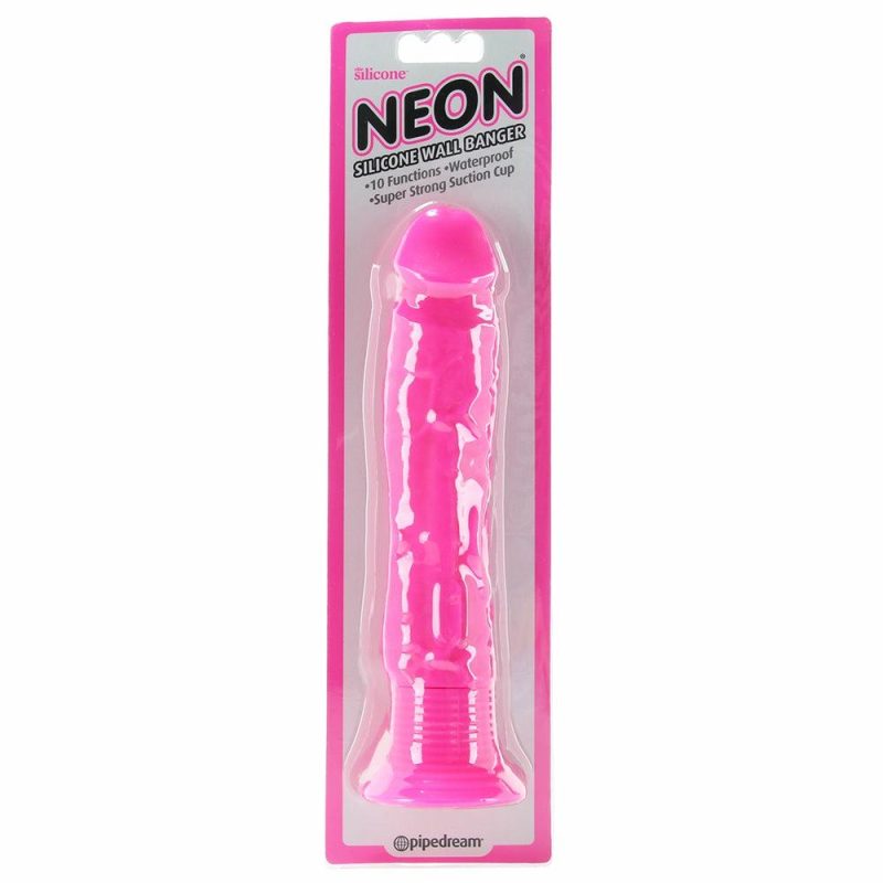 Vibrators | Neon Silicone Wall Banger Vibe In Pink Vibrators Pink