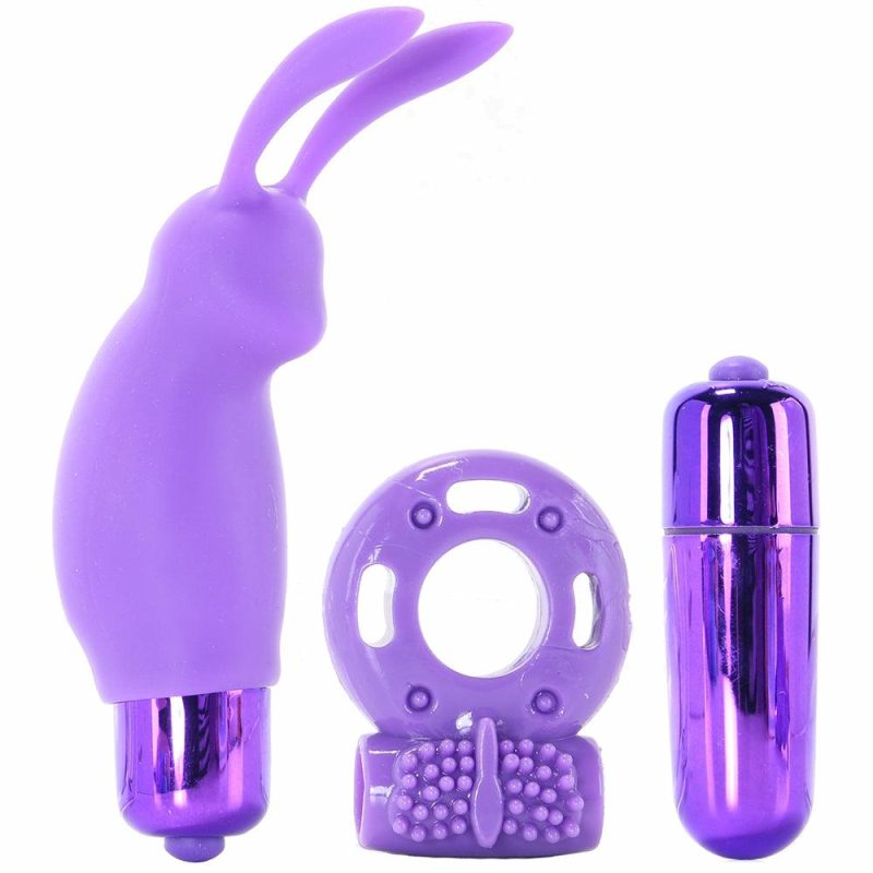 Vibrators | Neon Vibrating Couples Kit In Purple Vibrators Pipedream