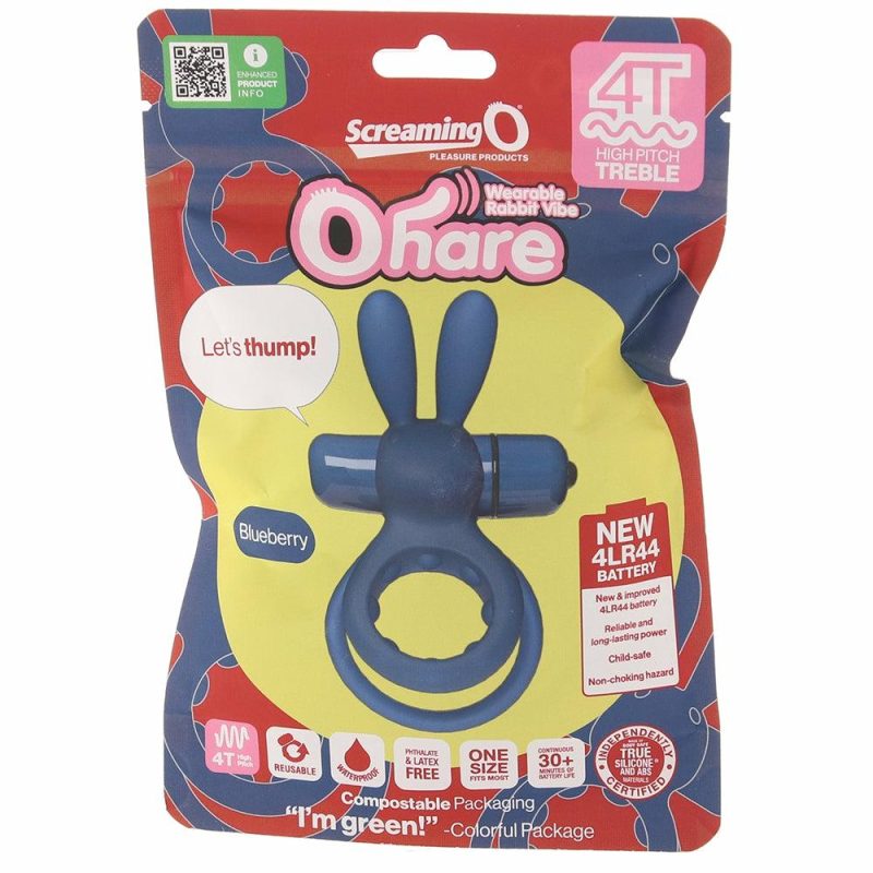 Vibrators | O Hare Treble Vibrating Rabbit Ring In Blueberry Vibrators Screaming O