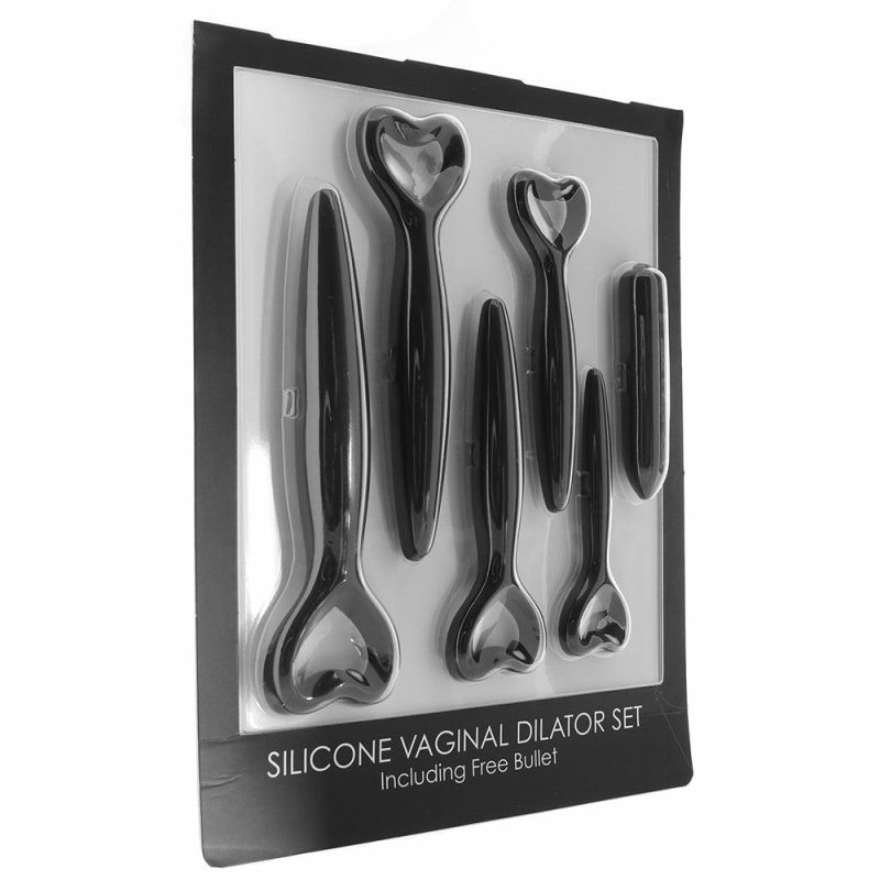 Vibrators | Ouch! Silicone Vaginal Dilator Set And Bullet In Black Dildos Dildos