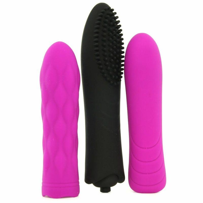 Vibrators | Pleasure Sleeve Trio With Bullet Vibrators Black, Pink