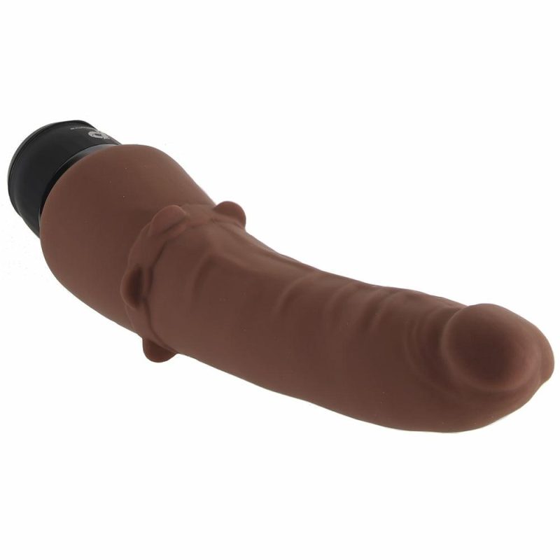 Vibrators | Power Cock 7 Inch Slim Realistic Vibe In Dark Brown Dildos Brown