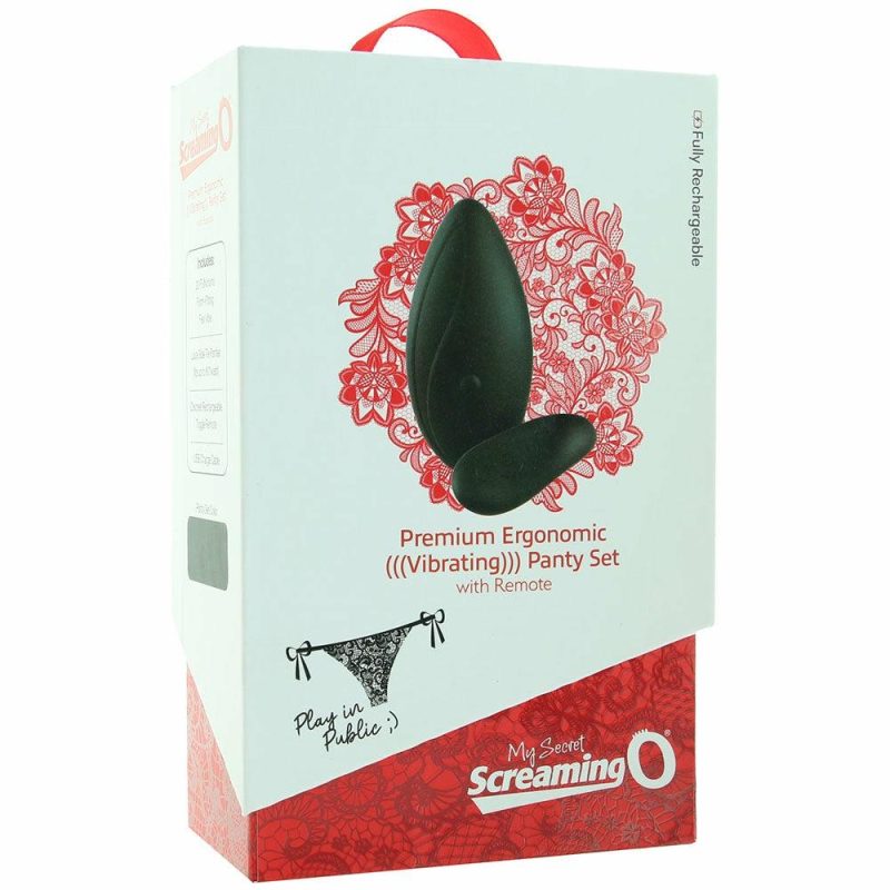 Vibrators | Premium Remote Vibrating Panty Set Vibrators Black