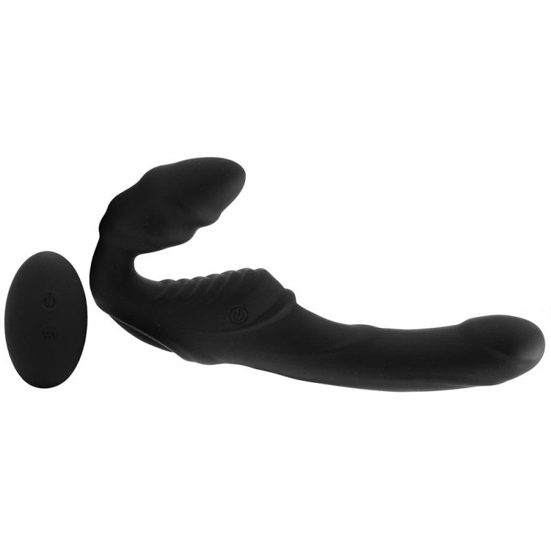 Vibrators | Pro Rider 9X Vibrating Strapless Strap-On Dildos Black