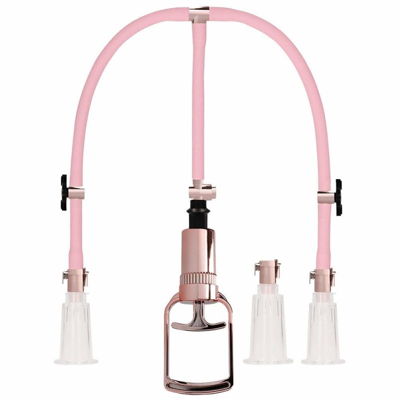 Vibrators | Pumped Rose Gold Clitoral & Nipple Pump Set In Large Bondage Bondage