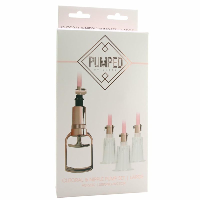 Vibrators | Pumped Rose Gold Clitoral & Nipple Pump Set In Large Bondage Bondage