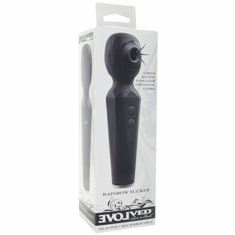 Vibrators | Rainbow Sucker Suction Wand Vibrators Black