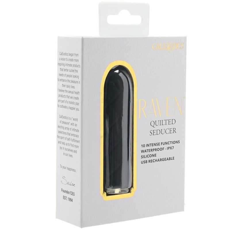 Vibrators | Raven Quilted Seducer Bullet Vibe Vibrators Black