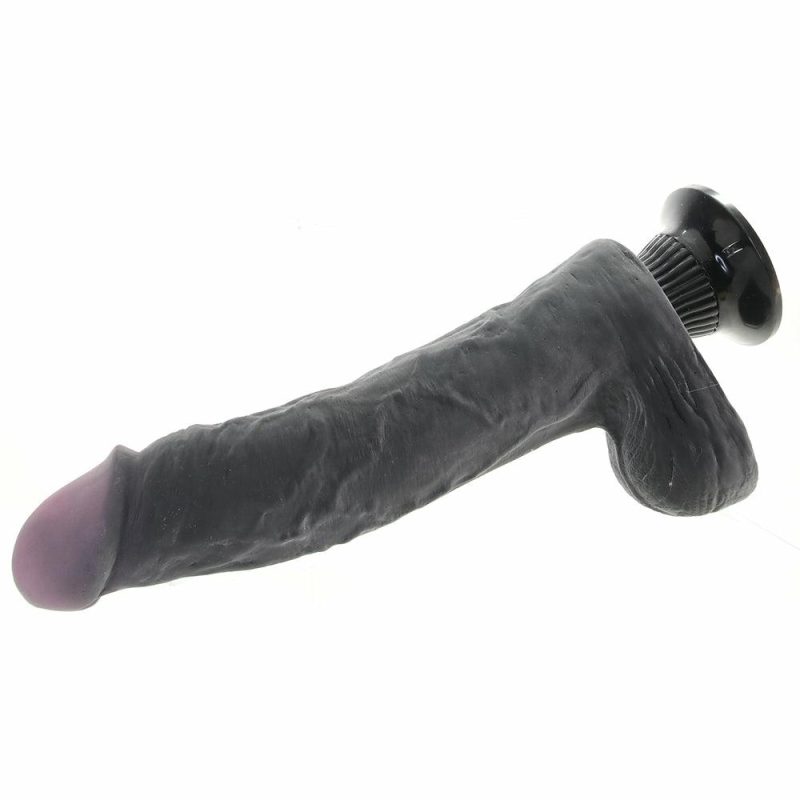 Vibrators | Real Feel Deluxe 11 Inch Vibrating Wall Banger Dildo In Bla Dildos Black