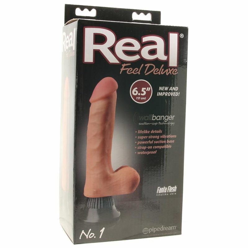 Vibrators | Real Feel Deluxe 6.5 Inch Vibrating Wall Banger Dildo In Li Dildos Beige