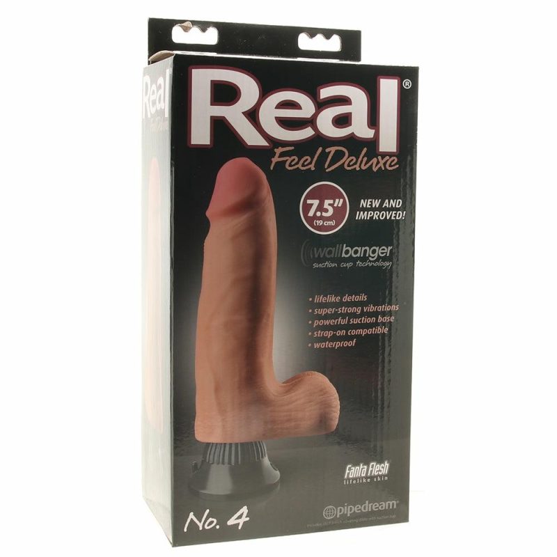 Vibrators | Real Feel Deluxe 7.5 Inch Vibrating Wall Banger Dildo In Li Dildos Beige