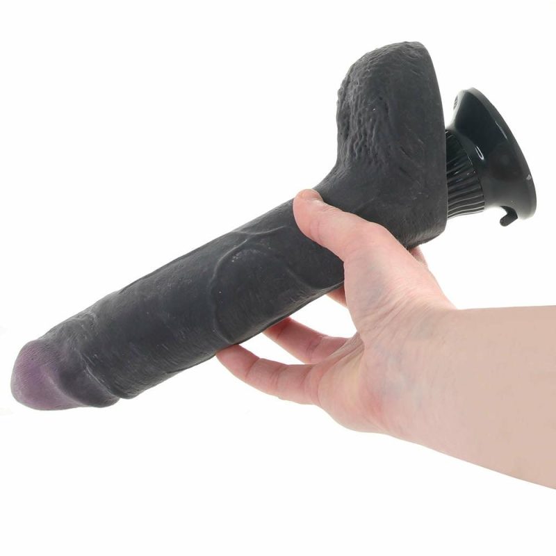 Vibrators | Real Feel Deluxe 9 Inch Vibrating Wall Banger Dildo In Blac Dildos Black