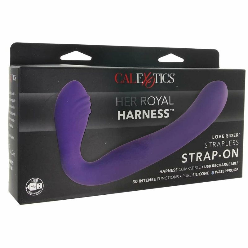 Vibrators | Rechargeable Love Rider Strapless Strap-On In Purple Dildos CalExotics