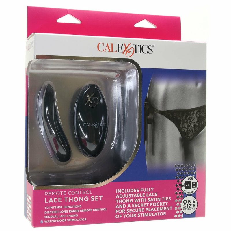 Vibrators | Remote Control Lace Thong & Vibe Set In Os Vibrators Black