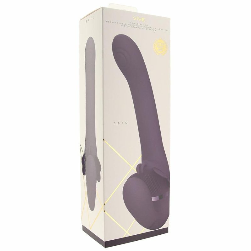 Vibrators | Satu Triple Action Pulse Wave Strapless Strap-On Dildos Dildos