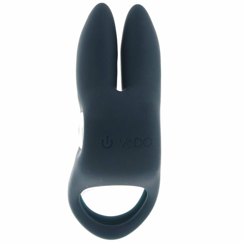 Vibrators | Sexy Bunny Vibrating C-Ring In Just Black Vibrators VeDO